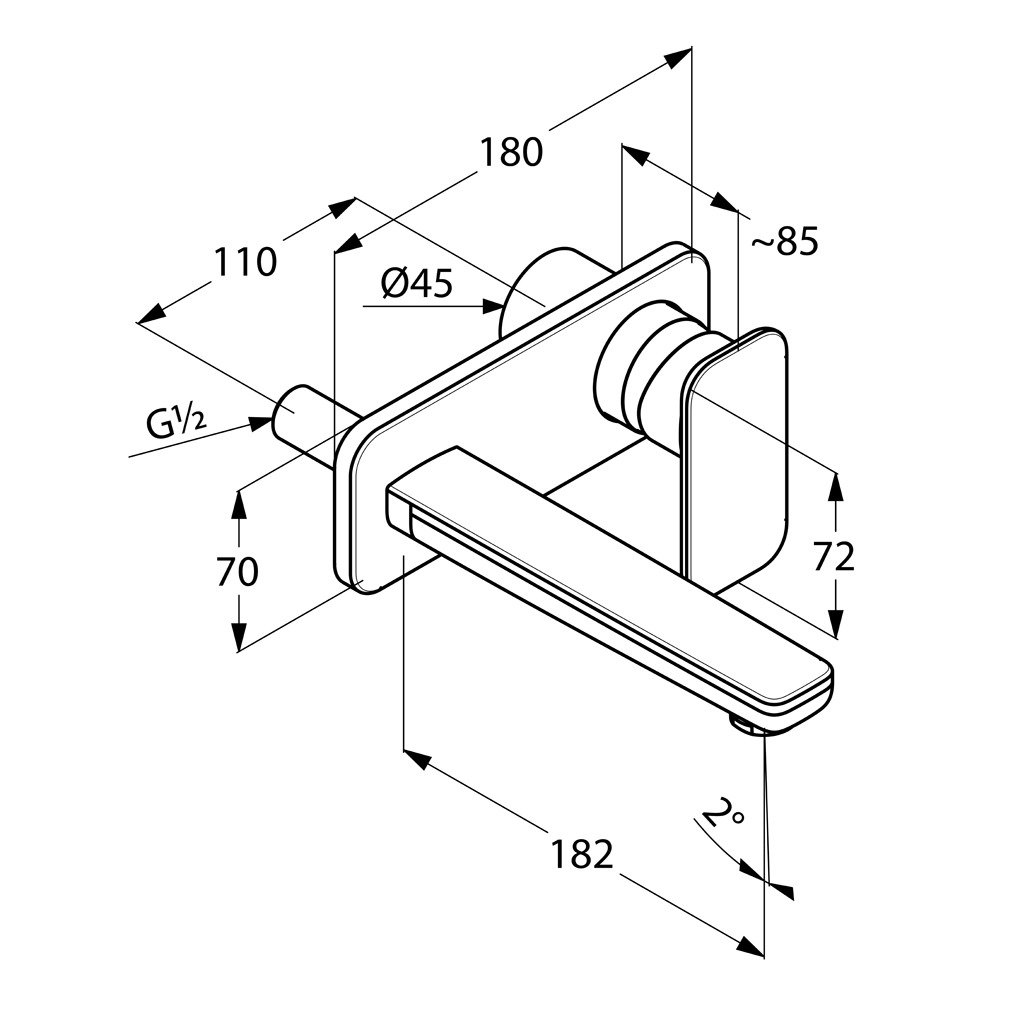 VÒI CHẬU ÂM TƯỜNG KLUDI E2 - Ảnh 2
