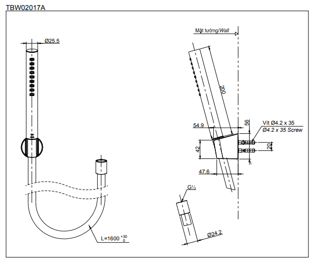 TAY SEN TOTO DÁNG HÌNH TRỤ TBW02017A - Ảnh 4