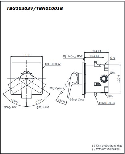 Van điều chỉnh nóng lạnh TBG10303V/TBN01001B - Ảnh 2
