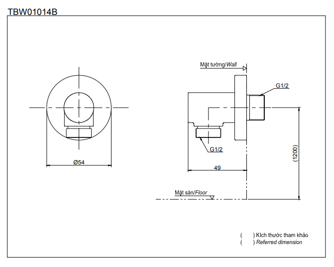 Cút nối tường TOTO - TBW01014B - Ảnh 4
