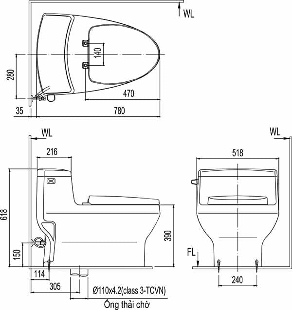 Bồn cầu 1 khối INAX AC-4005VN - Ảnh 2