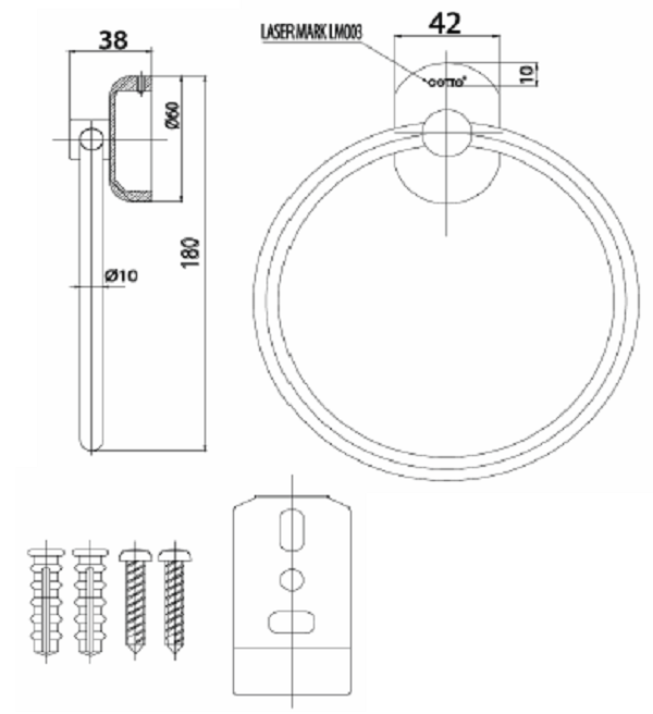 Vòng treo khăn CT0127(HM) - Ảnh 2