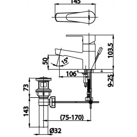 Vòi chậu nóng lạnh CT2174AE(HM) - Ảnh 2