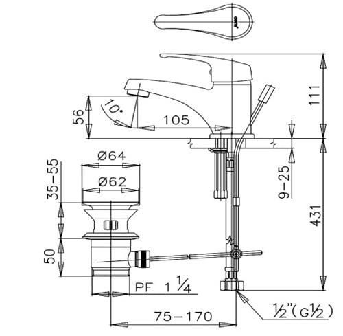 Vòi chậu nóng lạnh CT561D - Ảnh 2