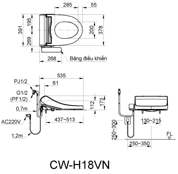 Bồn cầu một khối American Standard dòng Cozy - VF-1858 - Ảnh 6