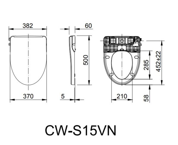 Bồn cầu 1 khối, nắp rửa cơ - AC-900R+CW-S15VN - Ảnh 4
