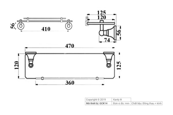 KỆ MỸ PHẨM BẰNG ĐỒNG KANLY - GCK14 - Ảnh 3