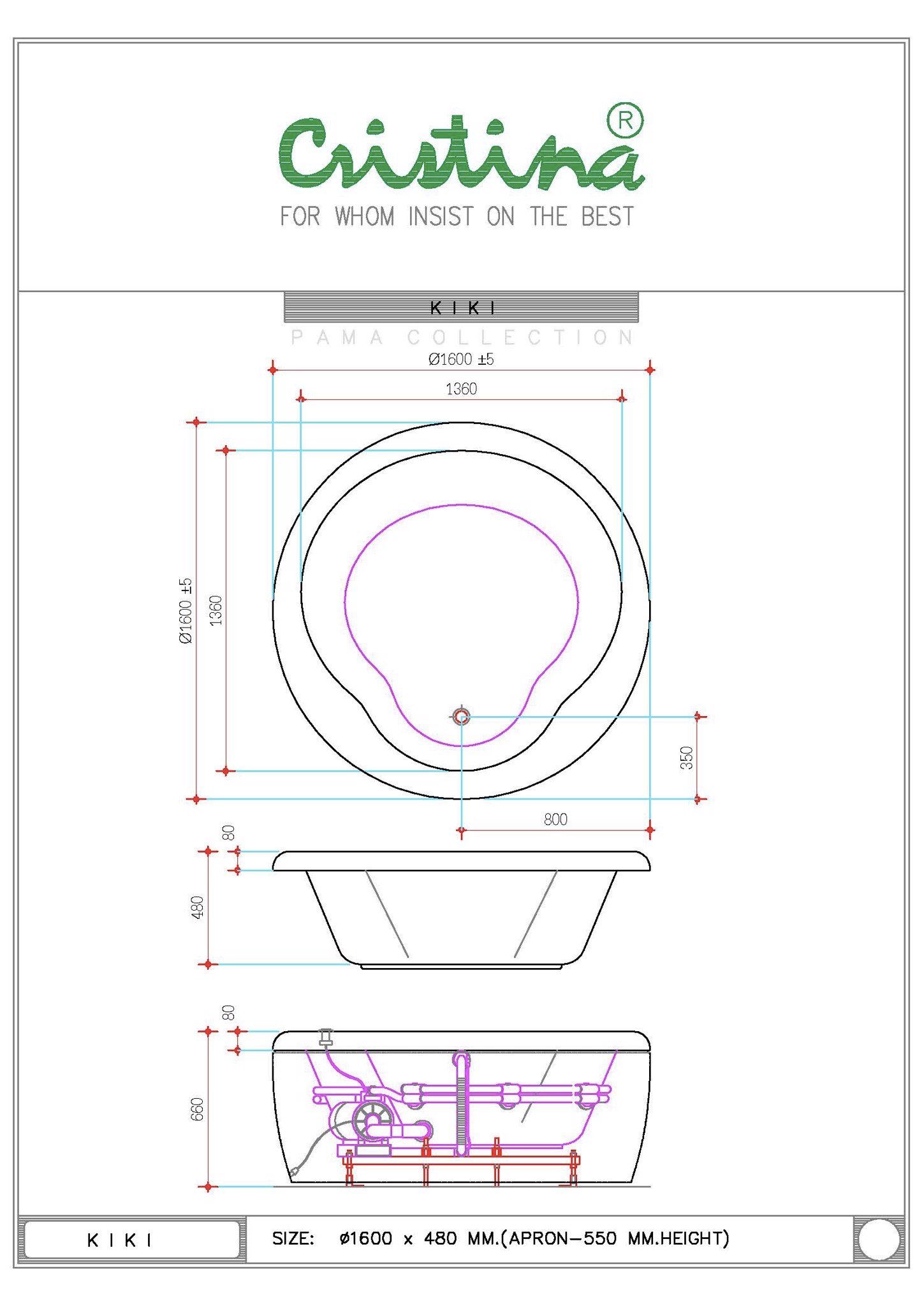 BỒN TẮM ÂM CRISTINA - RADIUS - CT-RA 180000 - Ảnh 11