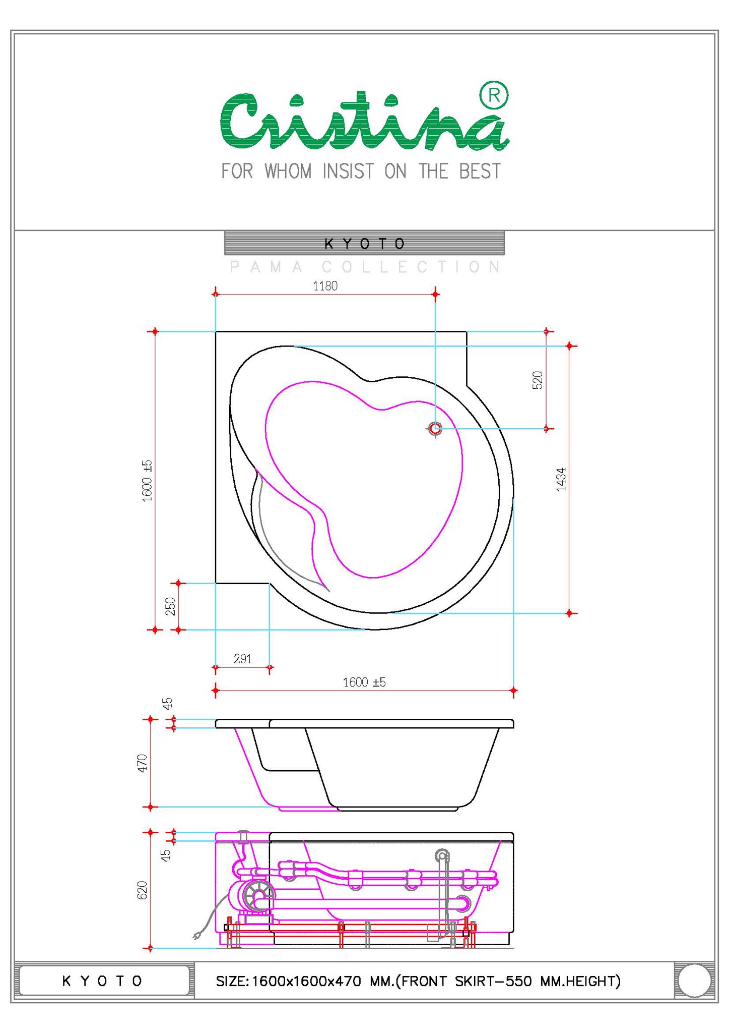 BỒN TẮM ÂM CRISTINA - KYOTO - CT-KY 160160 - Ảnh 7
