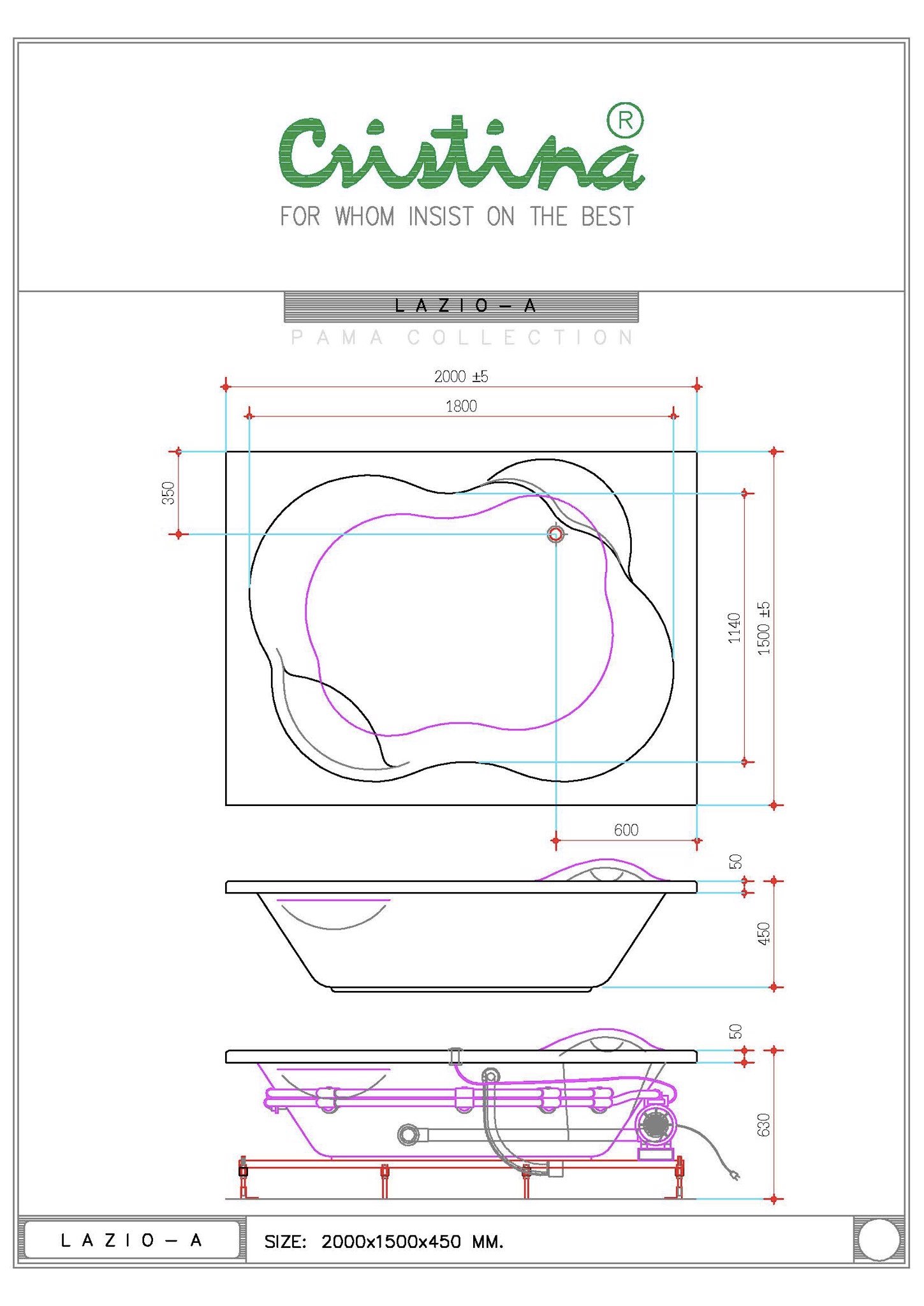 BỒN TẮM ÂM CRISTINA - LAZIO B - CT-LA-B 190110 - Ảnh 7