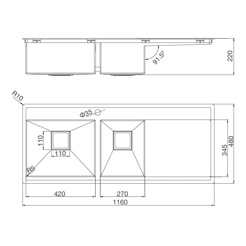 Chậu Rửa Chén 2 Ngăn MS 6306T - Ảnh 2