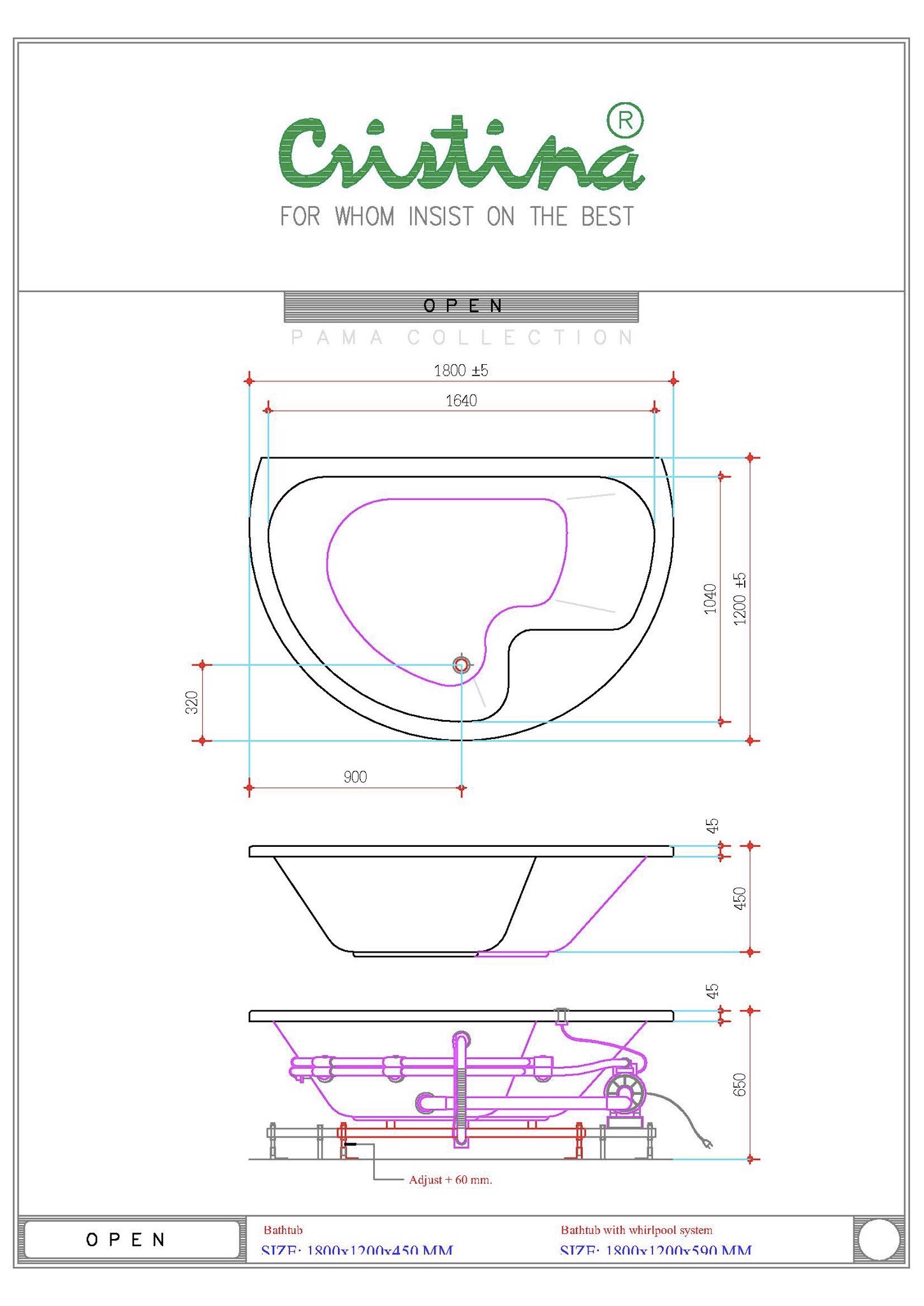 BỒN TẮM ÂM CRISTINA - OPEN - CT-OP 180120 - Ảnh 2