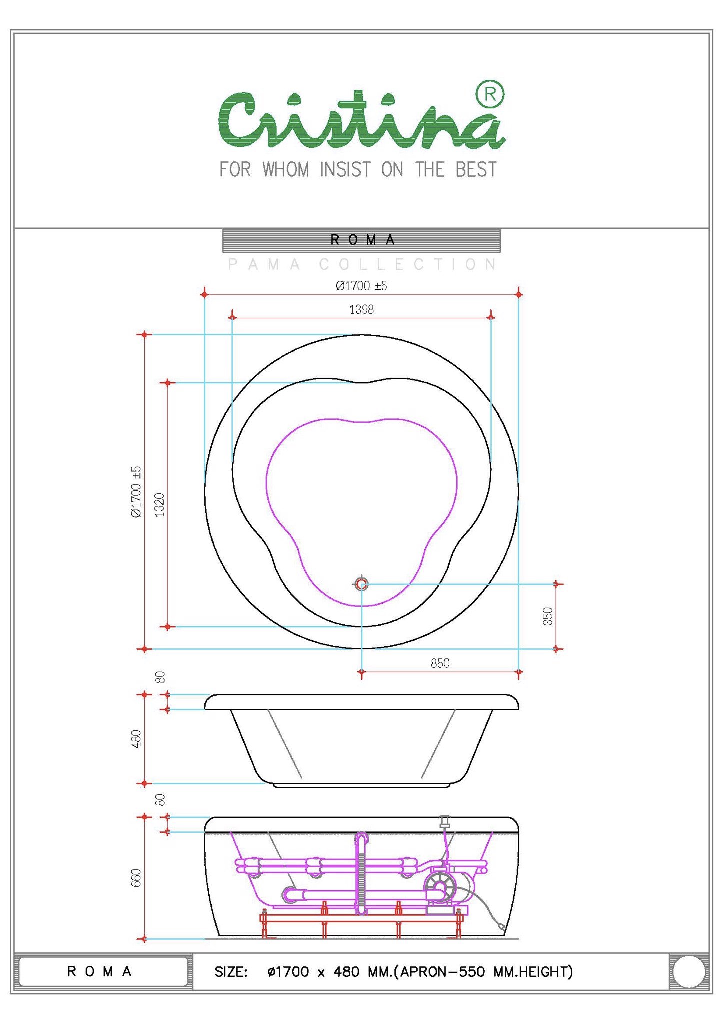 BỒN TẮM ÂM CRISTINA - ROMA - CT-RO170000 - Ảnh 11