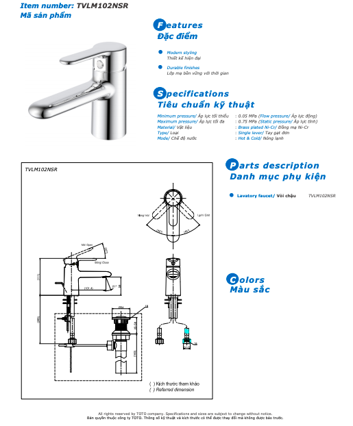 Vòi chậu ToTo gật gù nóng lạnh - TVLM102NSR - Ảnh 4