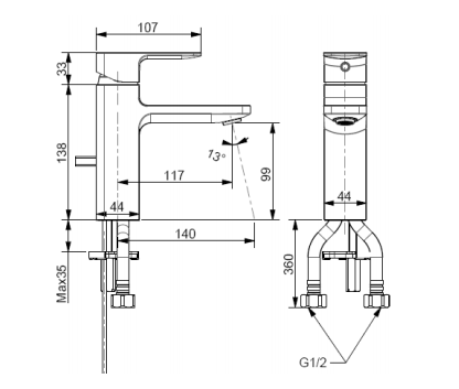 Vòi chậu nóng lạnh Acacia E WF-1301 - Ảnh 6