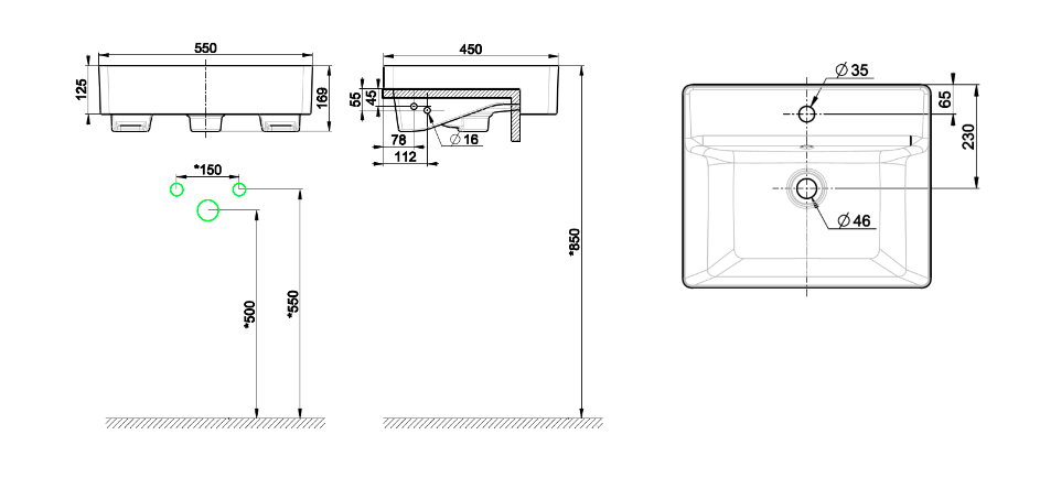 Chậu rửa đặt nửa bàn Acacia SupaSleek WP-F419 - Ảnh 2