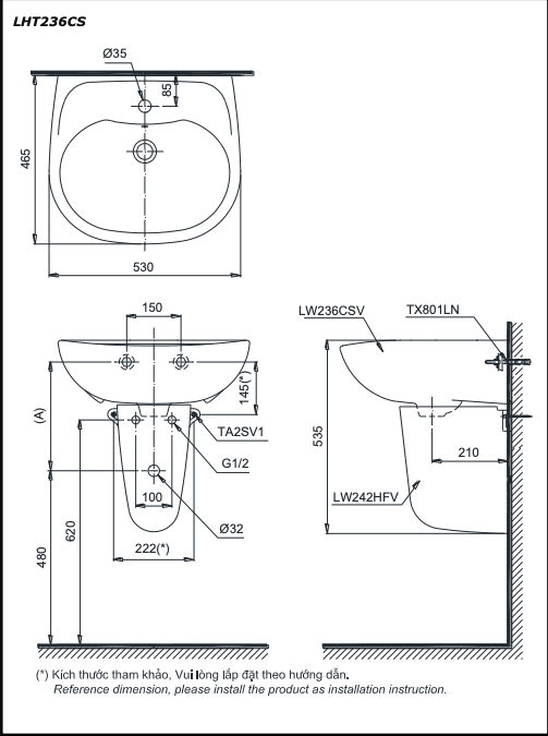 CHẬU RỬA CHÂN LỬNG TOTO - LHT236CS - Ảnh 2