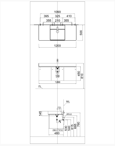 Lavabo + Tủ treo - LF5388 + EH05388A - Ảnh 2