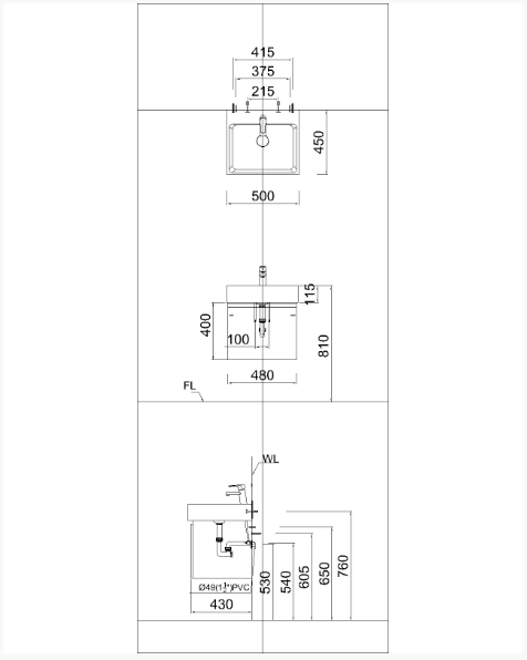 Lavabo + Tủ treo - LF5253 + EH05253ATG - Ảnh 2