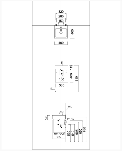 Lavabo + Tủ treo - LF5257 + EH05257AW - Ảnh 2