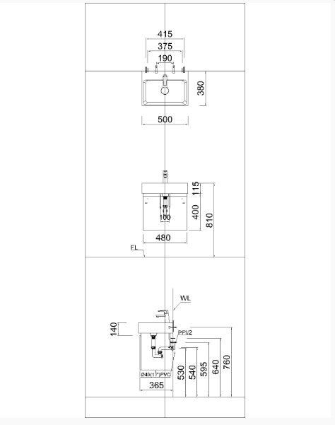 Lavabo + Tủ treo - LF5259 + EH05259AW - Ảnh 2