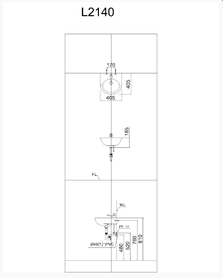 Lavabo Treo Tường - L2140 - Ảnh 3