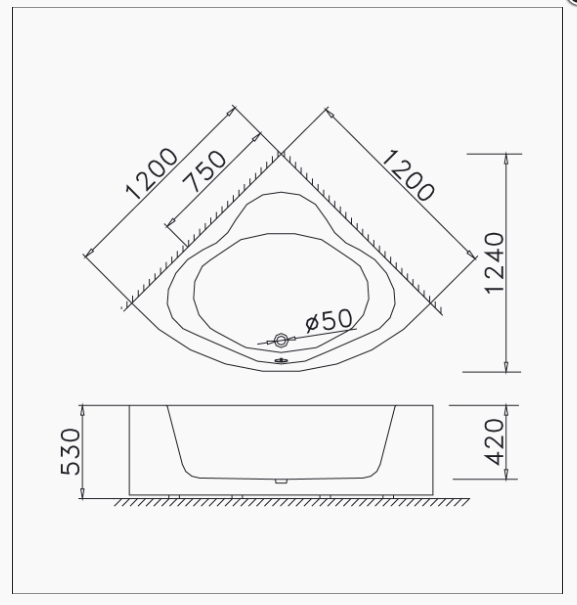 Bồn Tắm Góc - Không Chân - Không Yếm - AT5133A - Ảnh 2