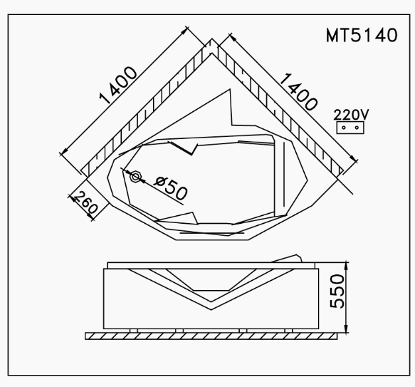 Bồn Tắm Góc - Không Chân - Không Yếm - AT5150A - Ảnh 2
