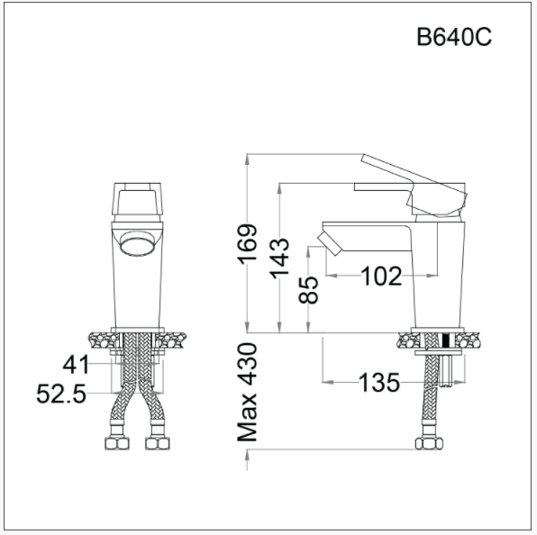 Vòi Lavabo Nóng Lạnh - B640C - Ảnh 2