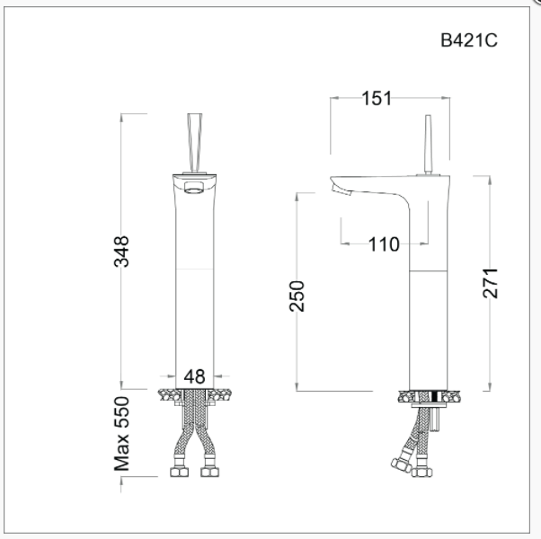 Vòi Lavabo nóng lạnh - BT421C - Ảnh 2
