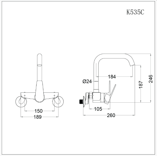 Vòi bếp nóng lạnh K535C - Ảnh 2