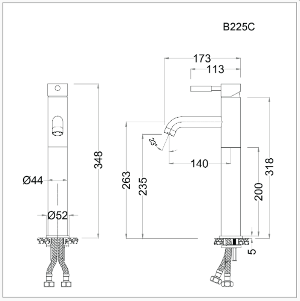 Vòi Lavabo nóng lạnh - B225C - Ảnh 2