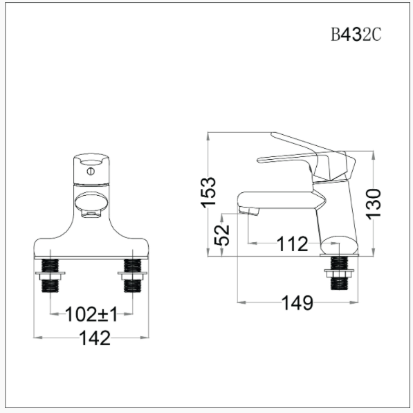 Vòi Lavabo Nóng Lạnh - B432CP - Ảnh 2