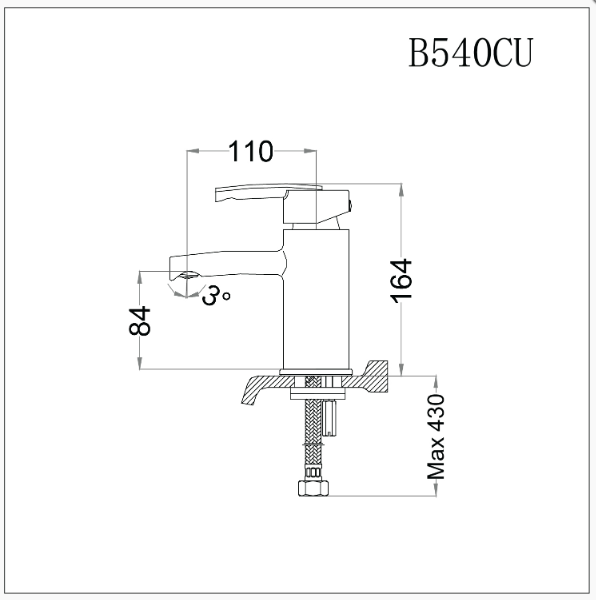 Vòi lavabo nóng lạnh B540CU - Ảnh 2