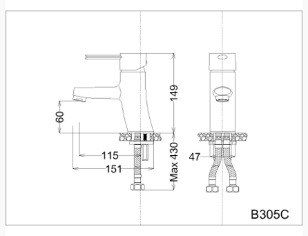 Vòi Lavabo Nóng Lạnh -B350CU - Ảnh 2