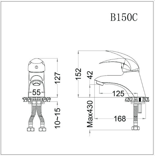 Vòi Lavabo Nóng Lạnh B150CP/B150CU - Ảnh 2