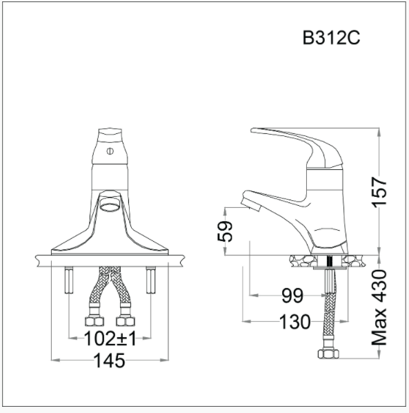 Vòi Lavabo Nóng Lạnh - B312C - Ảnh 2