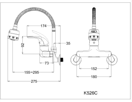 Vòi Bếp Nóng Lạnh - K526C - Ảnh 2
