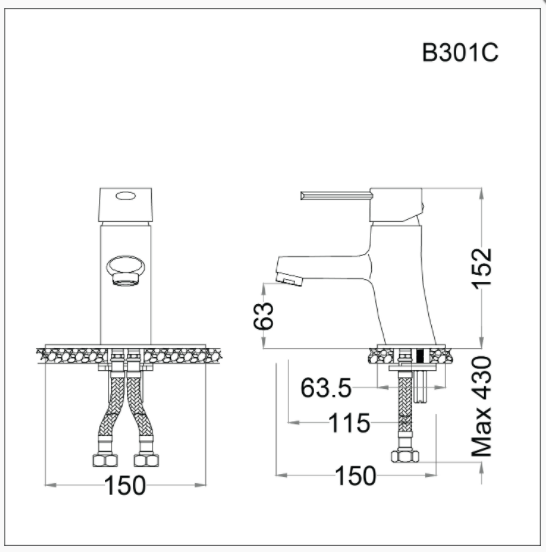 Vòi Lavabo Nóng Lạnh - B301C - Ảnh 2
