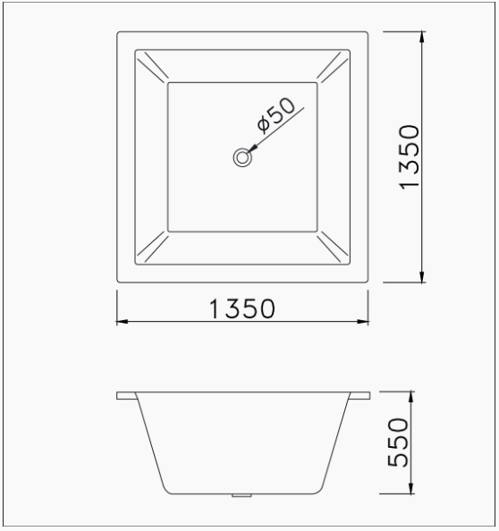 Bồn Tắm Vuông - Không Chân - Không Yếm - AT7135 - Ảnh 2