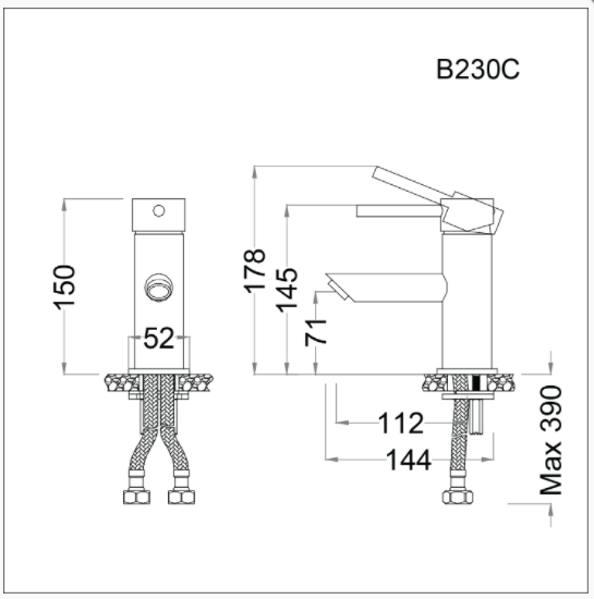Vòi Lavabo Nóng Lạnh - B230C - Ảnh 2