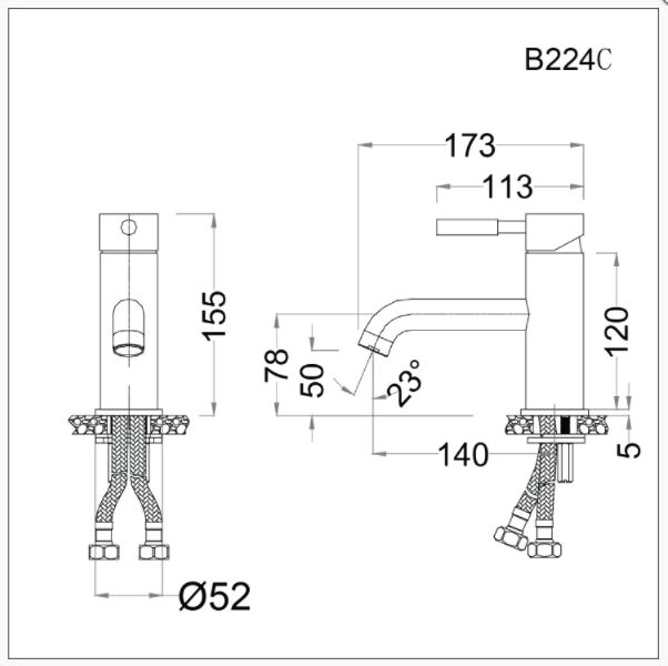 Vòi Lavabo Nóng Lạnh - B224C - Ảnh 2