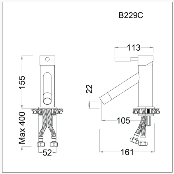 Vòi Lavabo Nóng Lạnh - B229C - Ảnh 2
