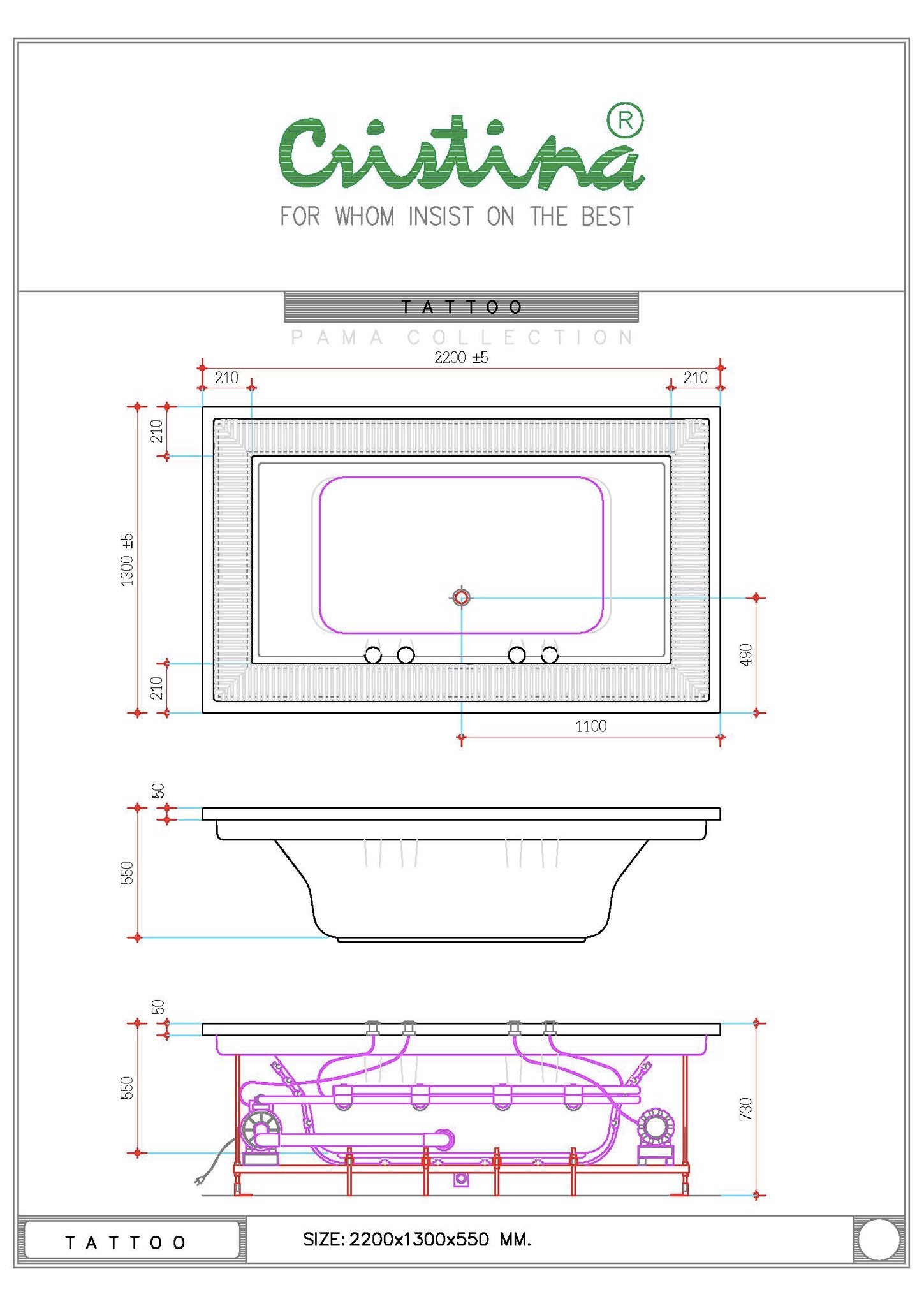 BỒN TẮM ÂM CRISTINA - TATTOO - CT-TT 220130 - Ảnh 2