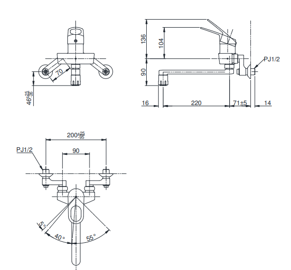 Vòi bếp gắn tường TKGG30EC - Ảnh 4