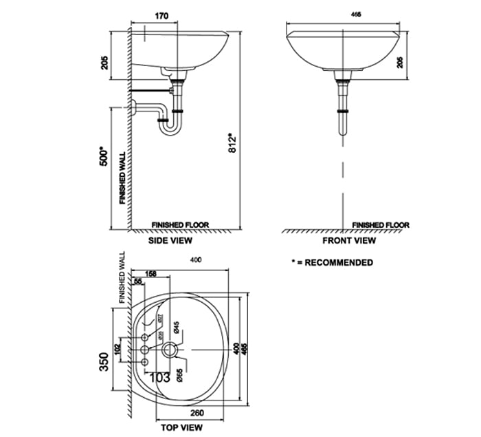 CHẬU RỬA TREO TƯỜNG AMERICAN STANDARD DÒNG GALA - VF-0940 - Ảnh 5