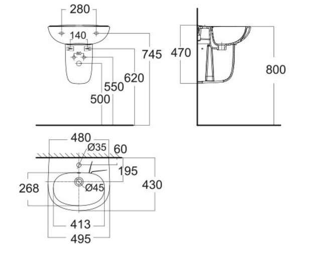 CHẬU RỬA TREO TƯỜNG AMERICAN STANDARD DÒNG CODIE - VF-0947/VF-0741 - Ảnh 8