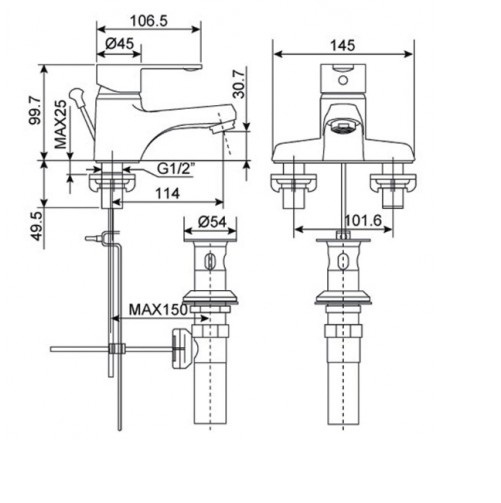 VÒI CHẬU 3 LỖ NÓNG LẠNH AMERICAN STANDARD DÒNG SEVA - WF-6502 - Ảnh 2