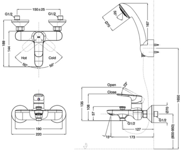Sen Tắm Nóng Lạnh INAX BFV-1403S-7C - Ảnh 2