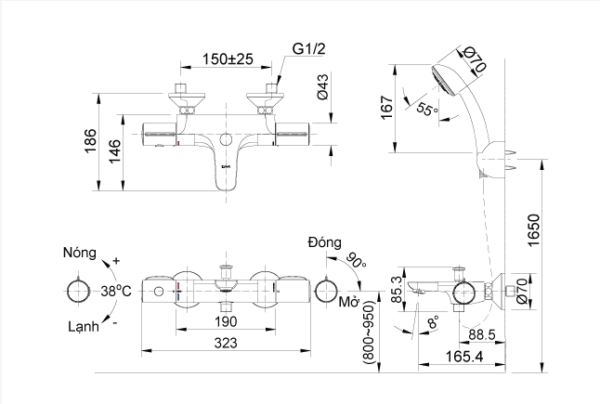 Sen Tắm Nhiệt Độ IINAX- BFV-3413T-7C - Ảnh 2